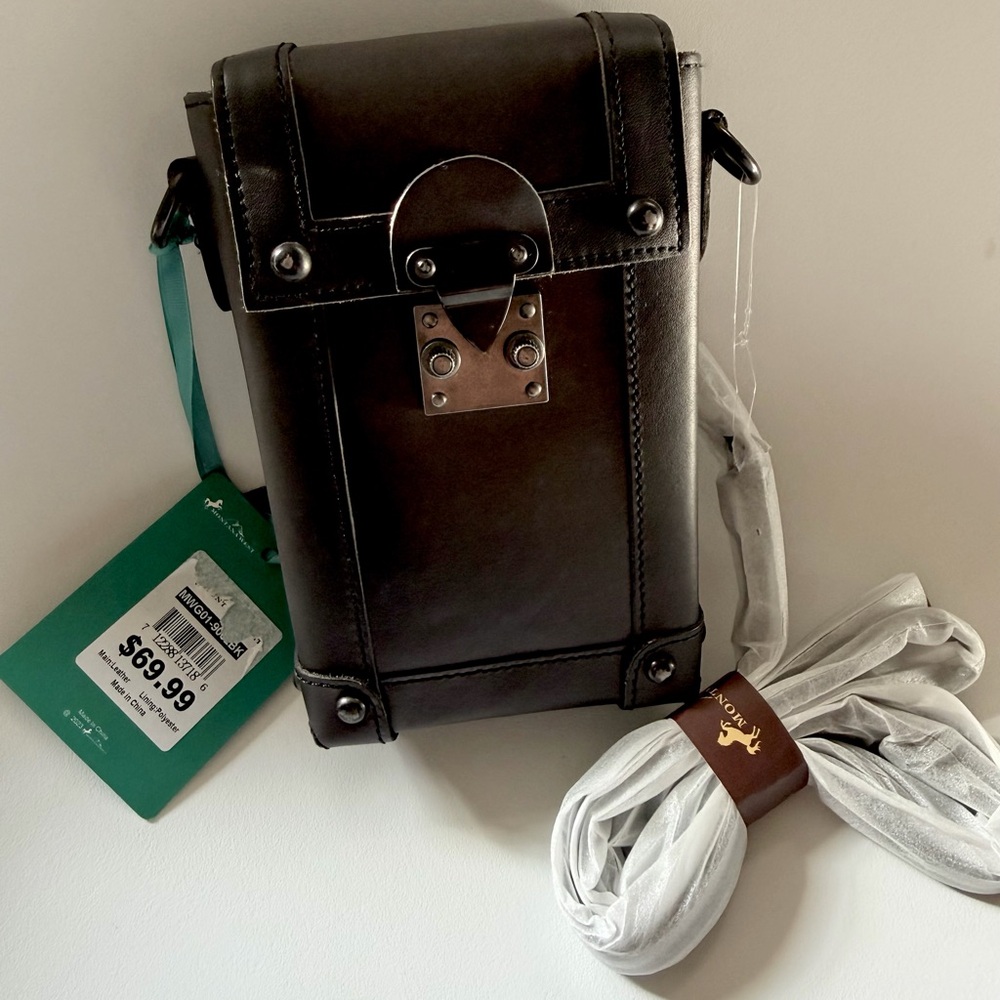 Montana West Black Leather Crossbody Bag